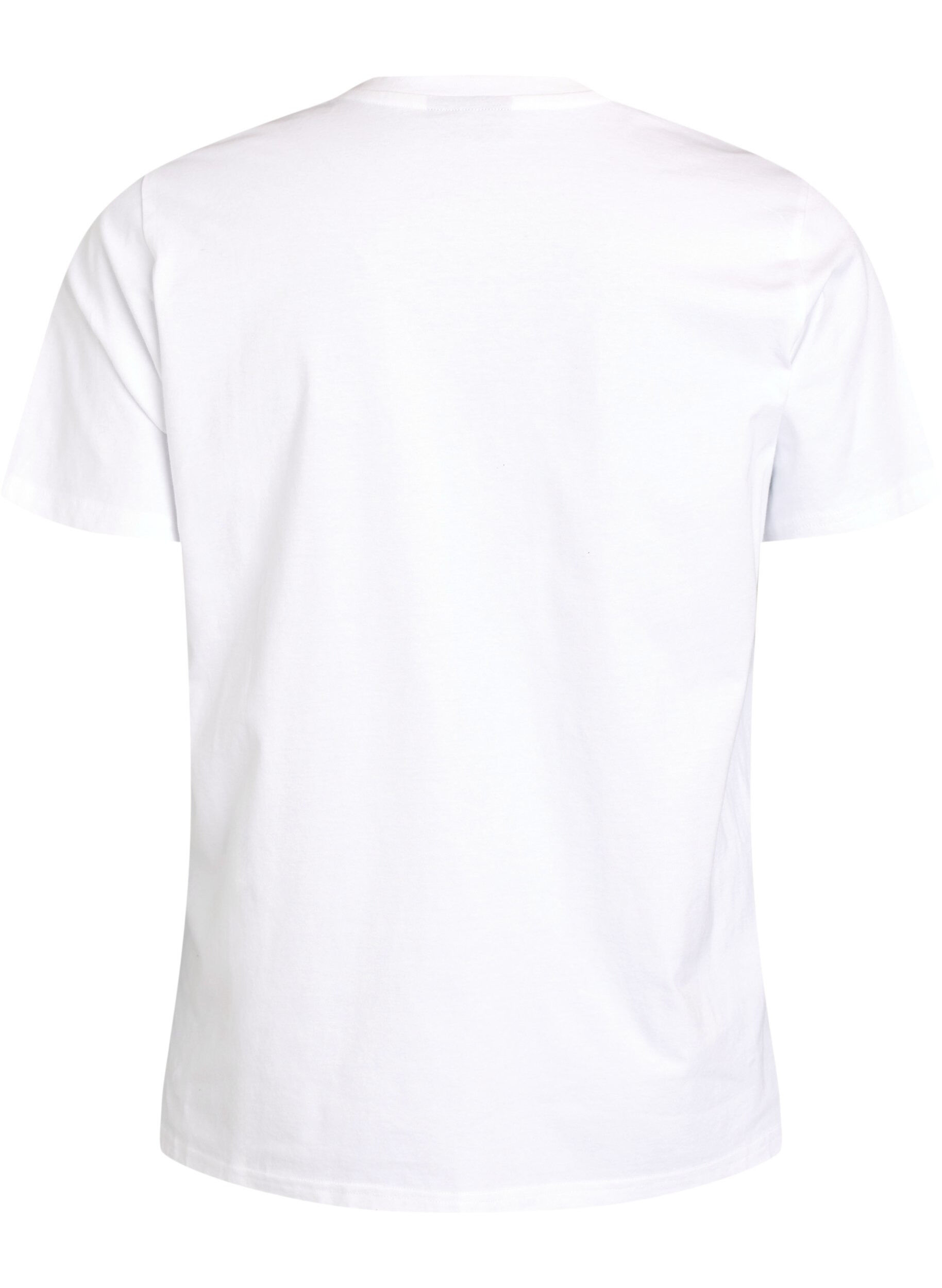 ZizziLuomupuuvillainen t-paita sitruskuviolla, Valkoinen, Packshot image number 1