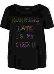 T-paita printillä treeniin , Black w. Cardio