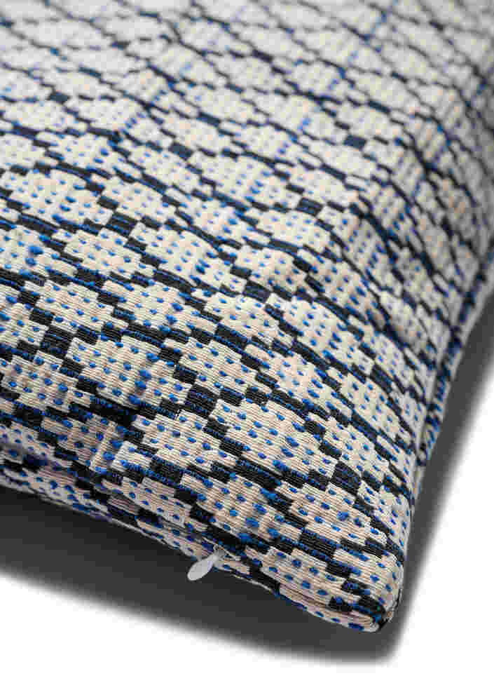 Tyynynpäällinen jaquard-kuosilla, Black/Blue/White, Packshot image number 3