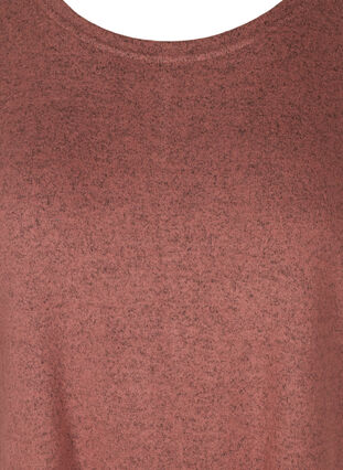 Meleerattu pusero säädettävällä helmalla, Burlwood Melange , Packshot image number 2