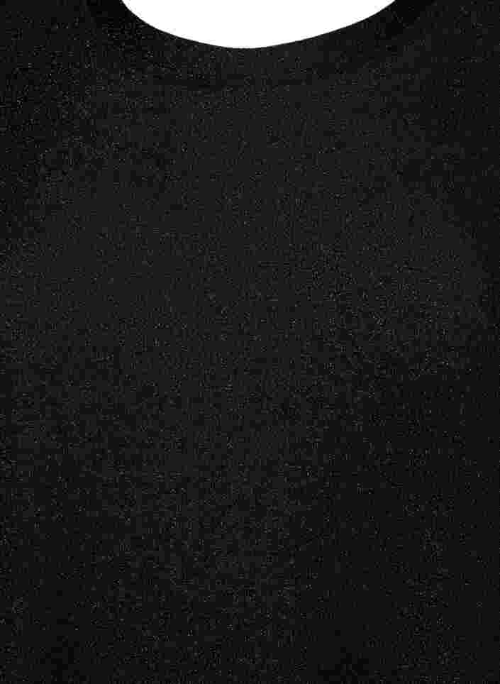 Kimallemekko 3/4-hihoilla ja pyöreällä pääntiellä, Black Black, Packshot image number 2