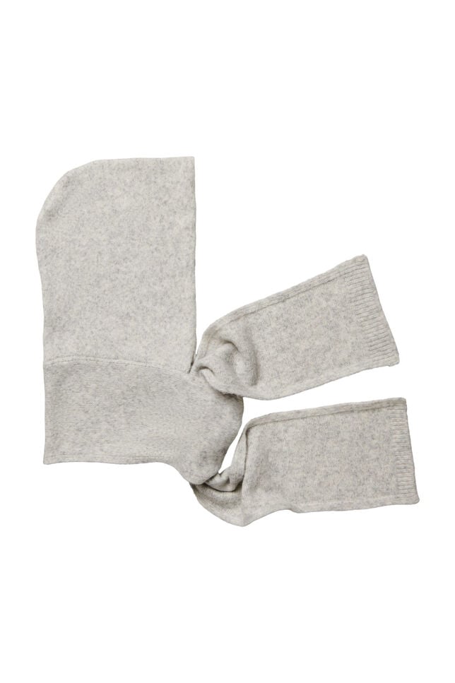 Neulottu huppuhuivi, Harmaa, Packshot image number 0