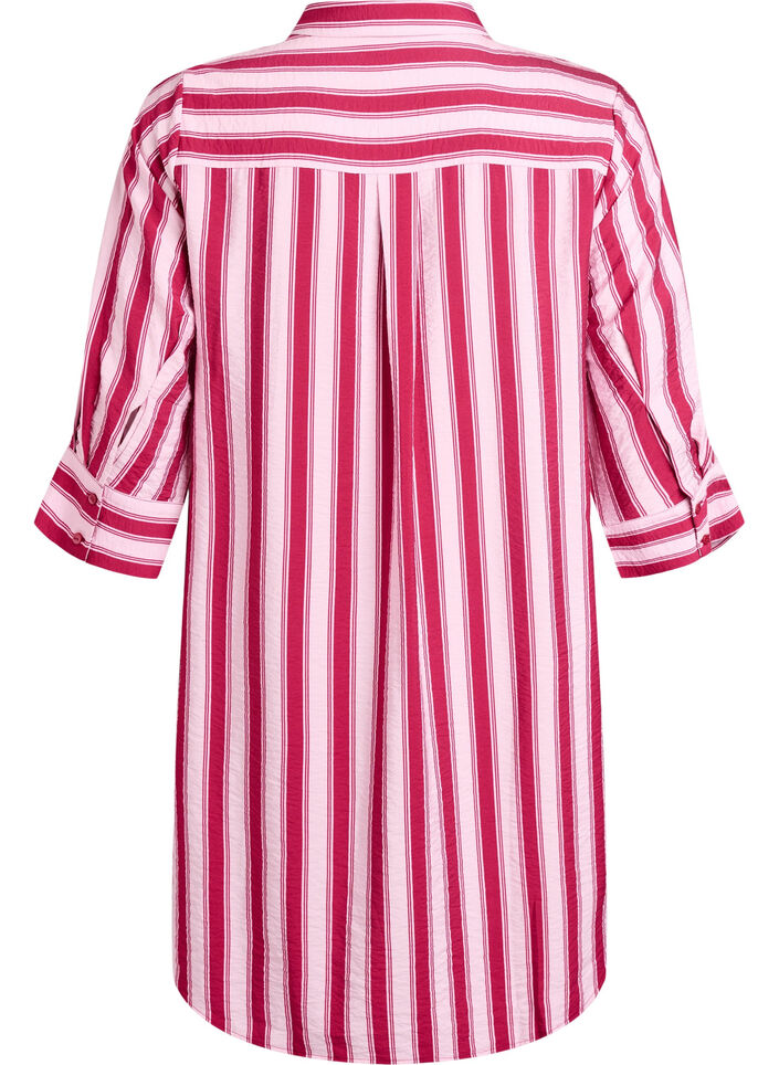 Lyhyt mekko kauluksella ja rintataskulla, Vaaleanpunainen, Packshot image number 1