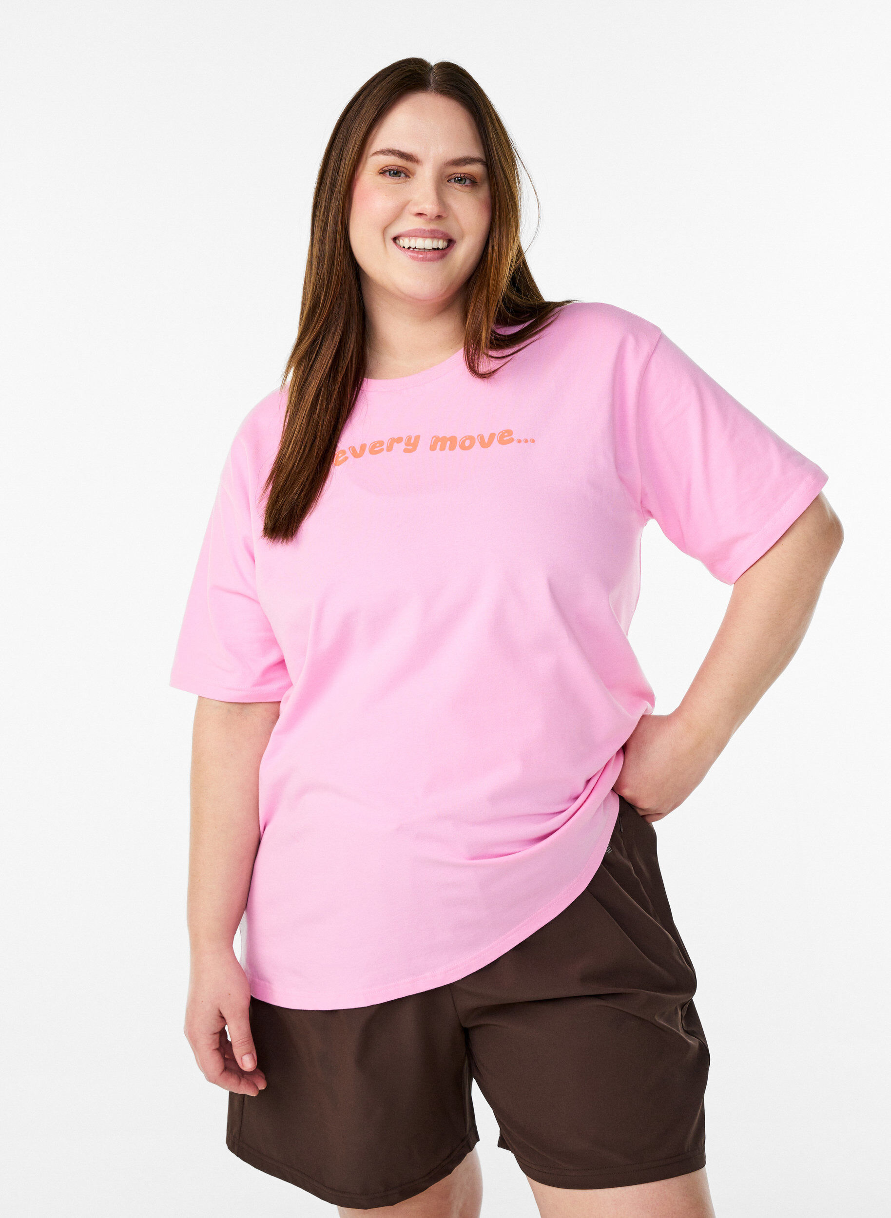 Urheilullinen t-paita luomupuuvillasta, Vaaleanpunainen, Model