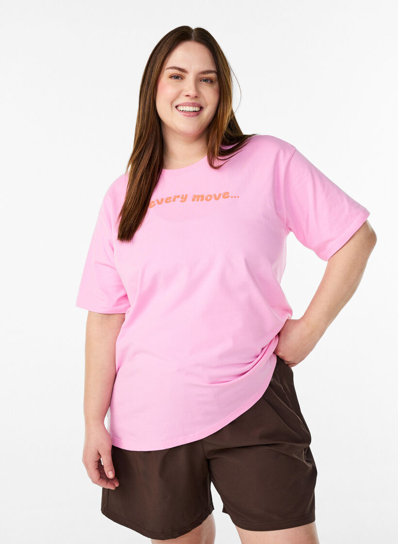 Urheilullinen t-paita luomupuuvillasta, Vaaleanpunainen, Model image number 0