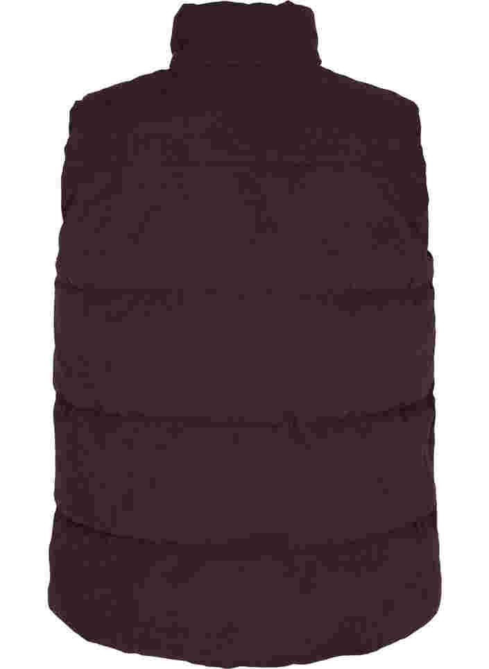 Lyhyt liivi korkealla kauluksella ja taskuilla, Black Coffee, Packshot image number 1