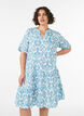Lyhyt A-linjainen mekko puuvillamusliinista, Vanilja, Model image number 0