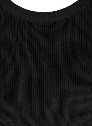 Yksinkertainen ribattu neuleliivi pyöreällä pääntiellä, Black, Packshot image number 2