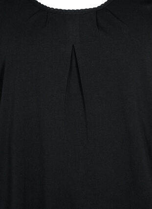 Lyhythihainen puuvillainen t-paita, Black, Packshot image number 2