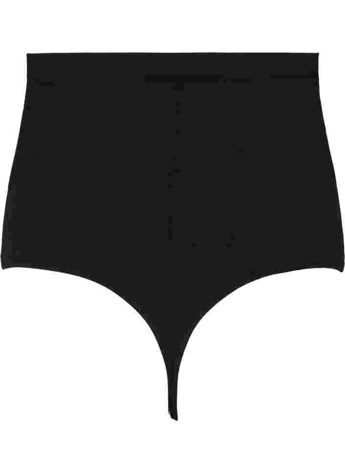 Korkeavyötäröiset shapewear-stringit, Black, Packshot image number 1