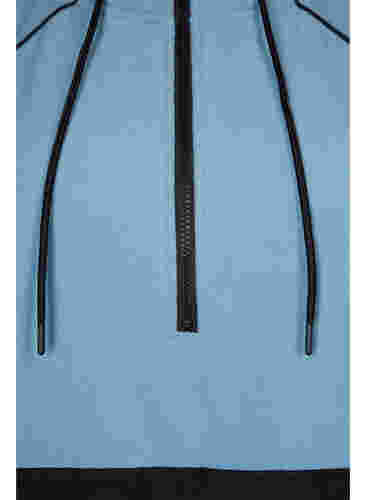 Pitkä fleeceanorakki vetoketjulla, Smoke Blue w. Black, Packshot image number 3
