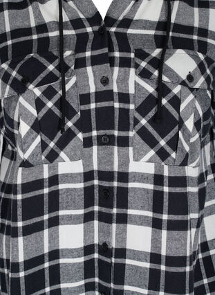 Ruudullinen paitatakki hupulla, Black/White Check, Packshot image number 2
