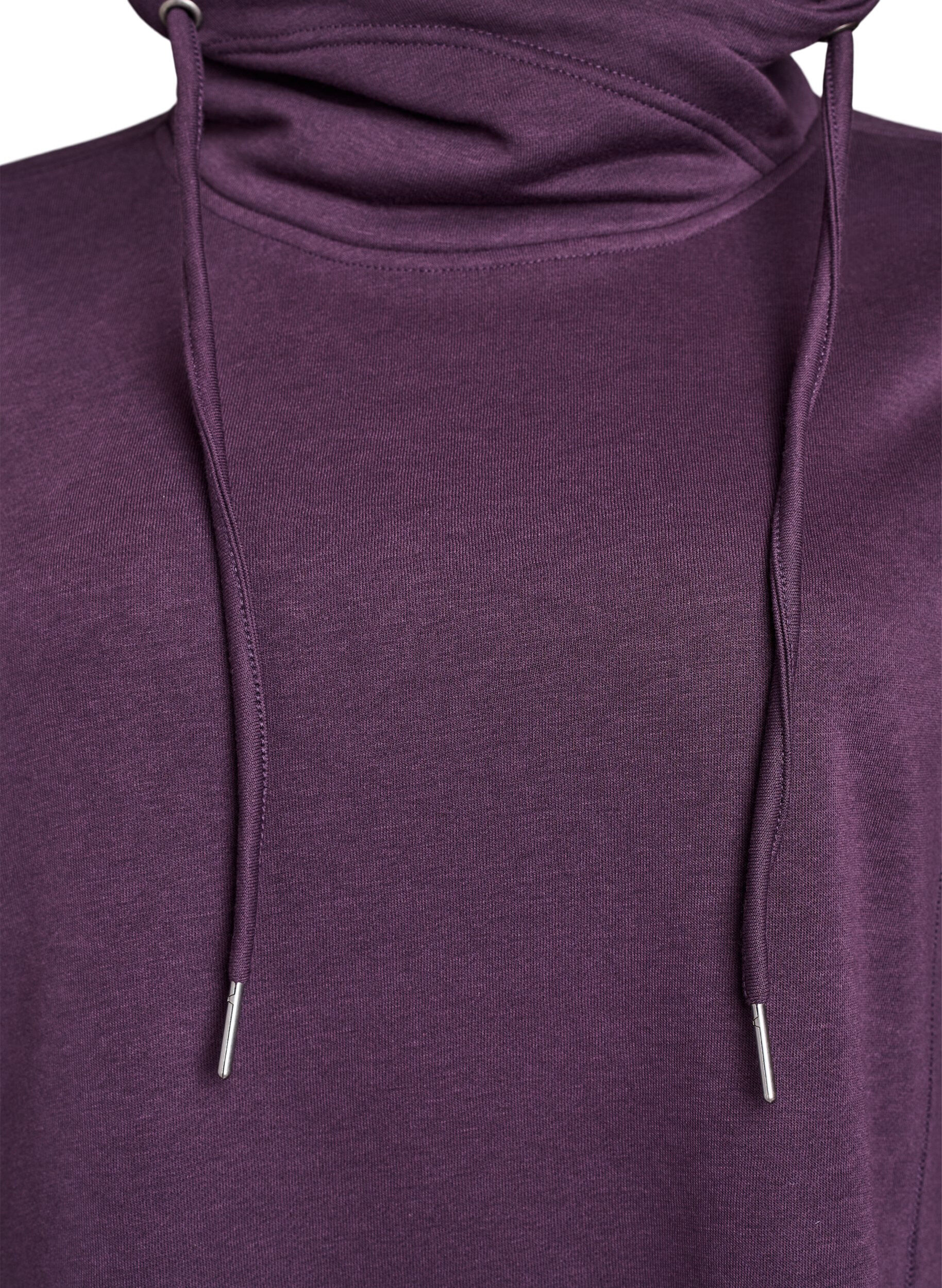 ZizziLyhyt swetarimekko korkealla kauluksella ja taskuilla, Violetti, Packshot image number 2