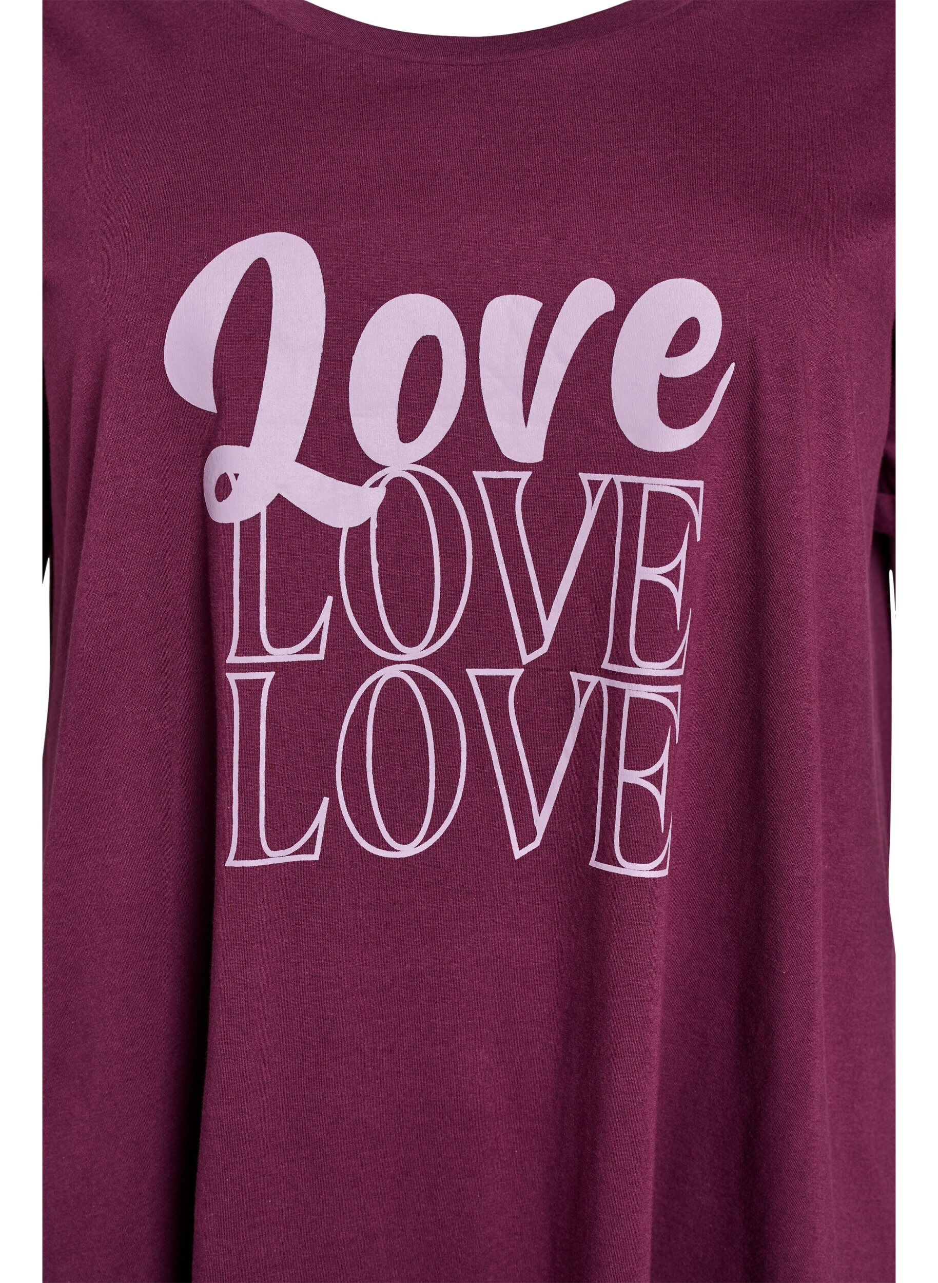 Zizzi Lyhythihainen y&ouml;paita luomupuuvillaa, Tumma Bordeaux, Packshot image number 2