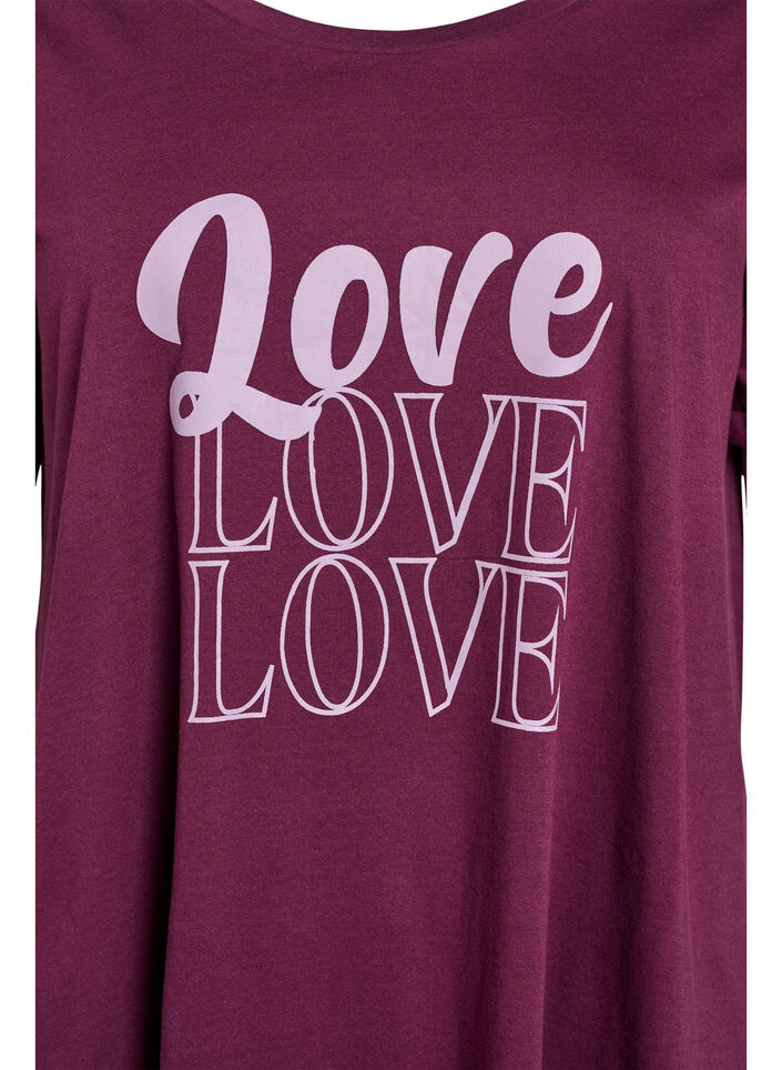 Lyhythihainen yöpaita luomupuuvillaa, Tumma Bordeaux, Packshot image number 2