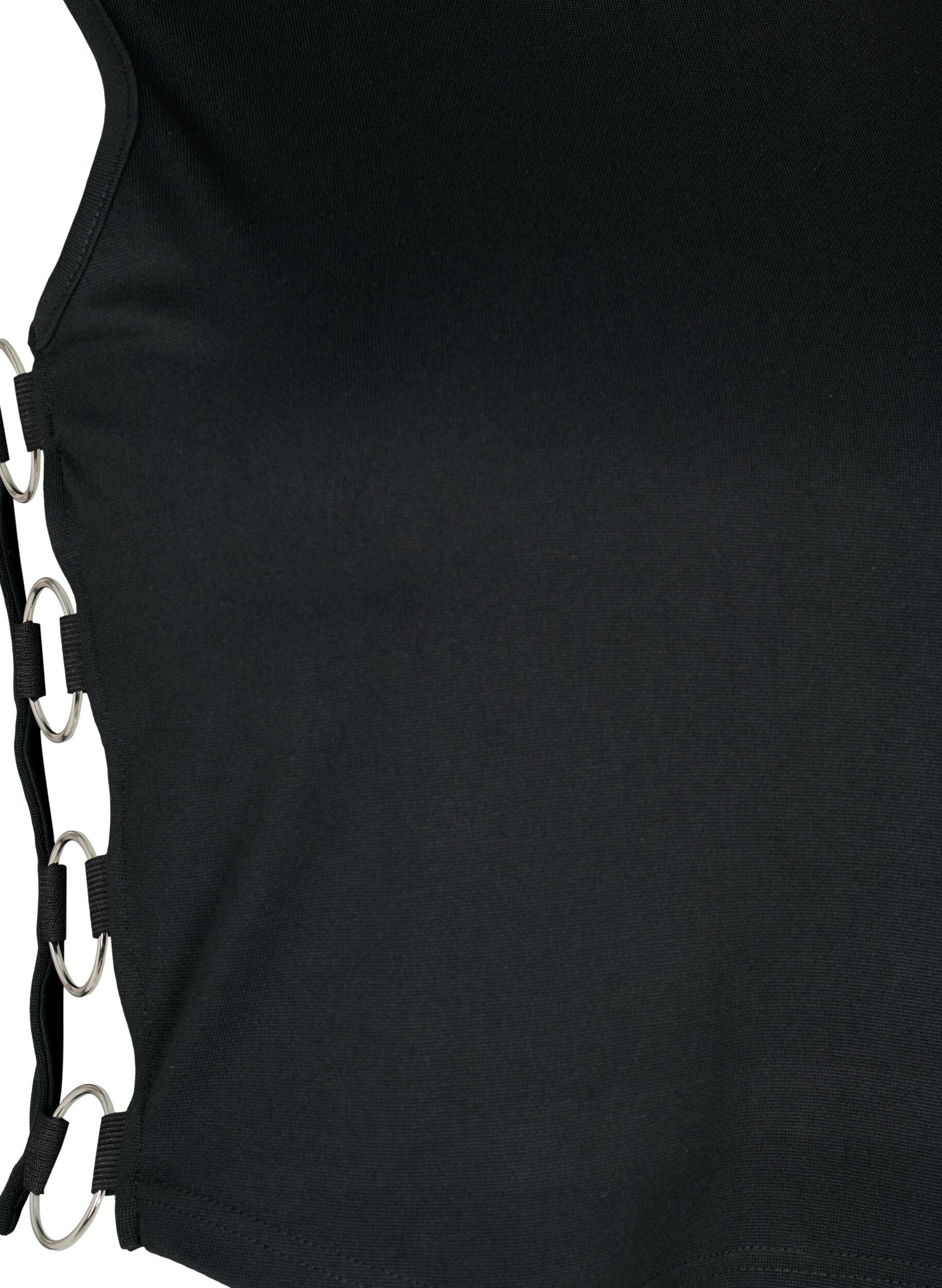 Zizzi Lyhyt toppi avoimella yksityiskohdalla sivulla, Black, Packshot image number 3