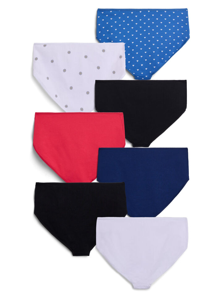 7 kpl paketti pikkuhousuja, joissa normaali vy&ouml;t&auml;r&ouml;, Mixed colours, Packshot image number 1