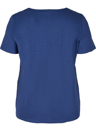 T-paita broderi anglaise- kuvioinnilla, Twilight Blue, Packshot image number 1