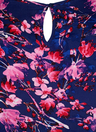 Viskoositunika 3/4-hihoilla , B. Blue/Pink Flower, Packshot image number 2
