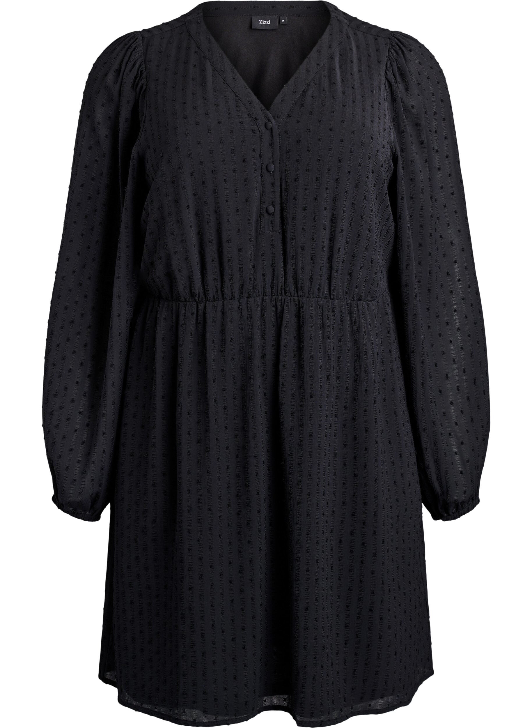 Lyhyt mekko s&auml;vy s&auml;vyyn raidoilla ja teksturoiduilla pilkuilla