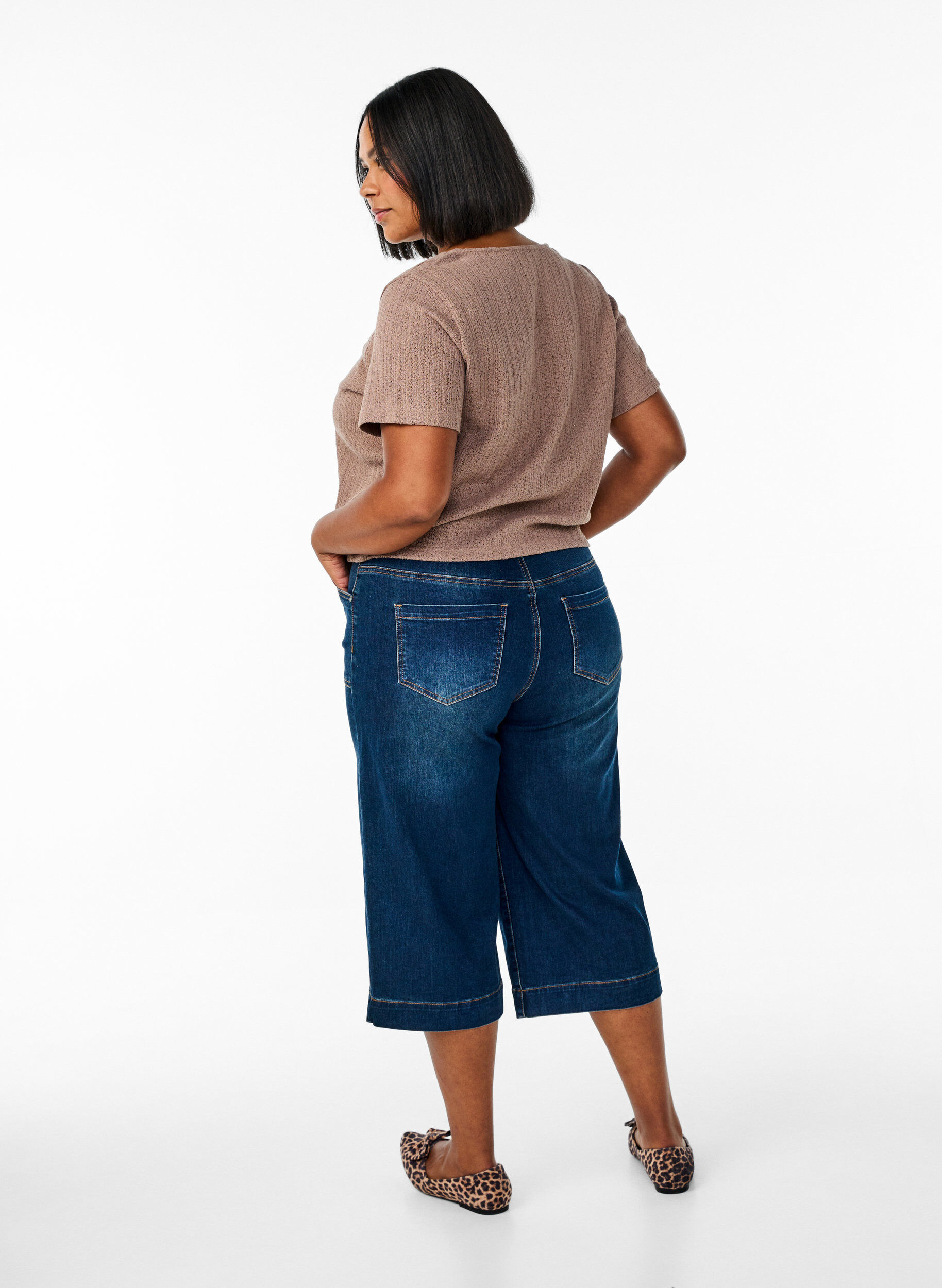 Zizzi Denim-housut leveill&auml; lahkeilla, Sininen, Model image number 1