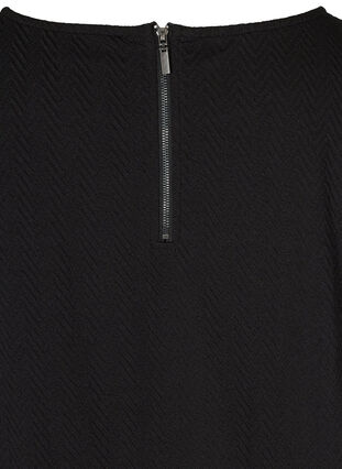 Pusero tekstuurilla ja 3/4-pituisilla hihoilla, Black, Packshot image number 3