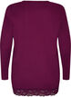 Jerseypusero, jossa ep&auml;symmetrinen pitsireunus, Violetti, Packshot image number 1