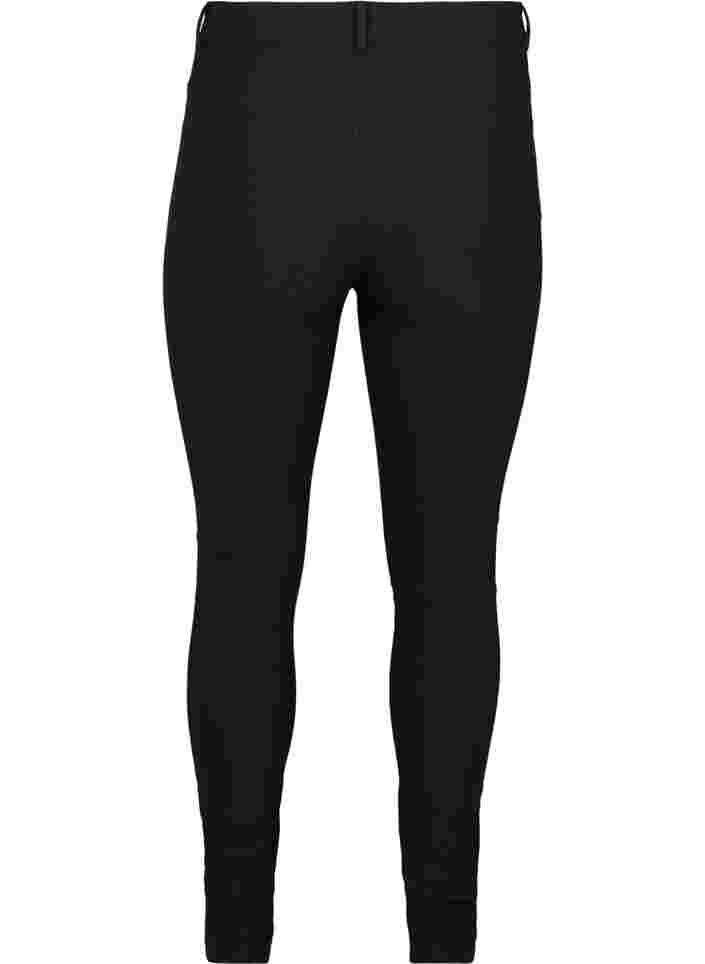 Tyköistuvat housut vetoketjuyksityiskohdilla , Black, Packshot image number 1