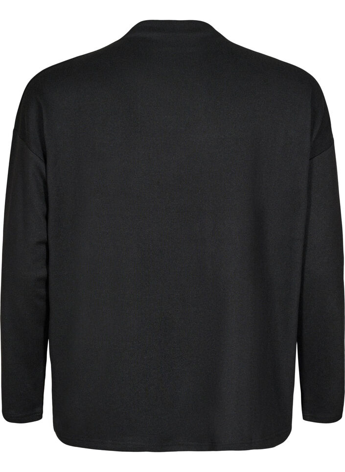 Pusero korkealla kauluksella ja pitkillä hihoilla, Musta, Packshot image number 1