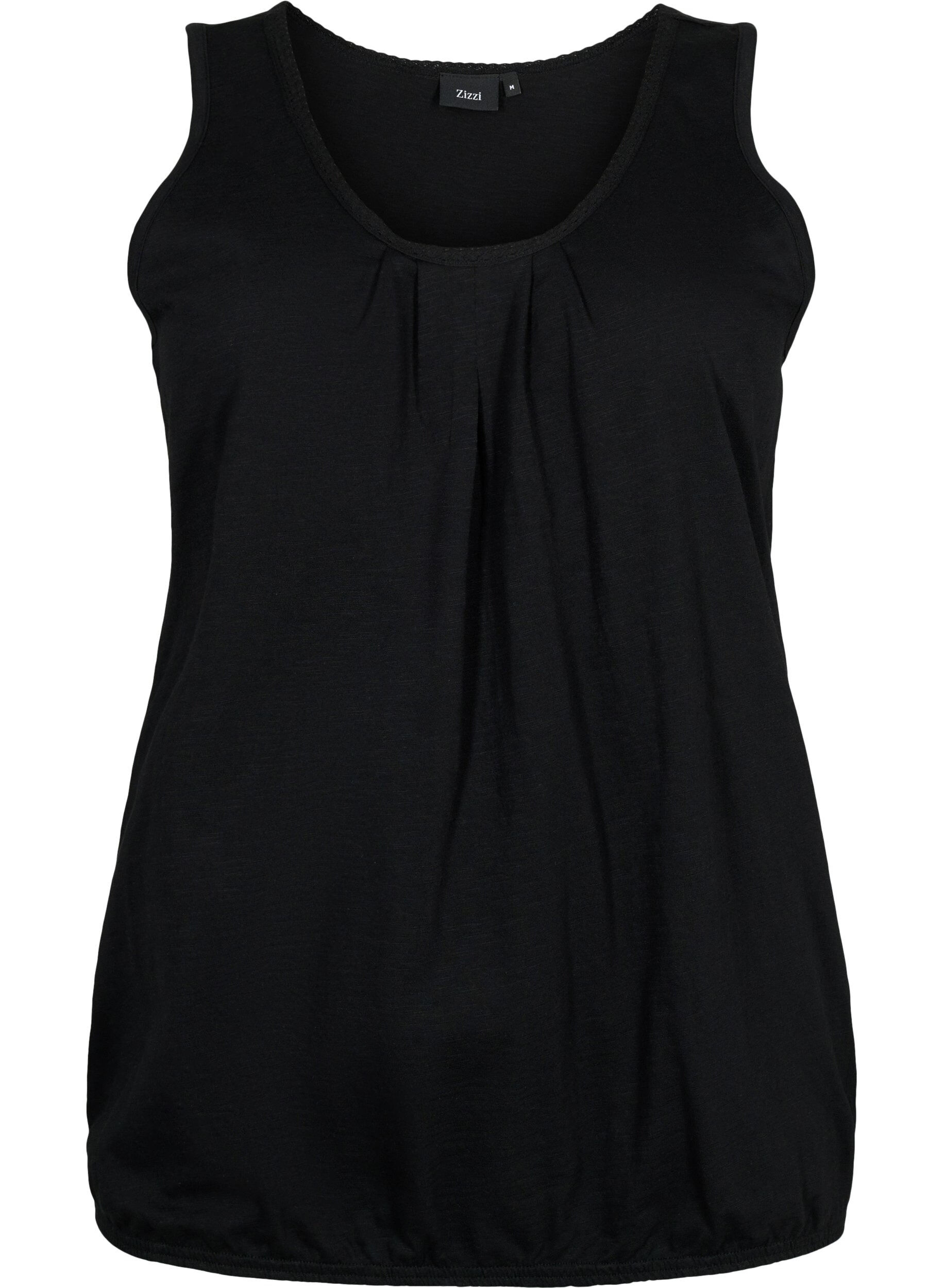 Zizzi 2kpl puuvillatoppeja pitsikantilla, Rosebloom / Black, Packshot image number 3