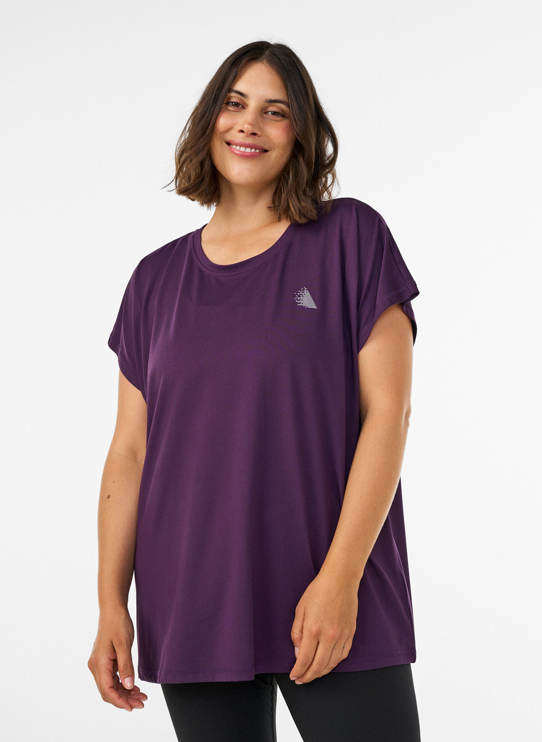 Yksiv&auml;rinen treeni-T-paita, Violetti, Model