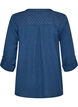 Paita puuvillamusliinissa, jossa broderie anglaise -kirjailu, Sininen, Packshot image number 1