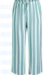 Raidalliset housut korkealla vy&ouml;t&auml;r&ouml;ll&auml; ja leveill&auml; lahkeilla, Vanilja