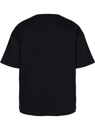 Puuvillainen t-paita treeniin, Black, Packshot image number 1