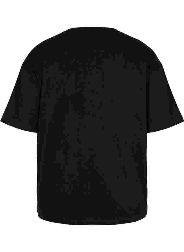 Puuvillainen t-paita treeniin, Black, Packshot image number 1