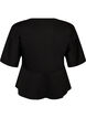 Peplum-pusero kyyn&auml;rpituisilla hihoilla, Musta, Packshot image number 1