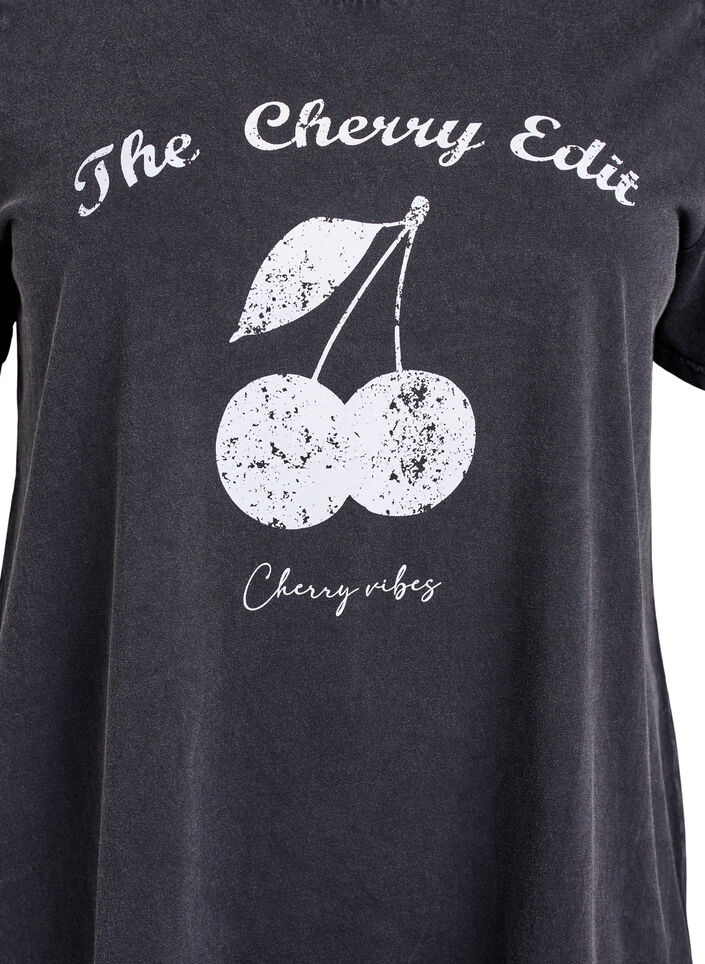 Luomupuuvillainen T-paita printill&auml;, Harmaa, Packshot image number 2