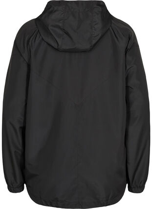 Lyhyt takki hupulla ja säädettävällä helmalla , Black, Packshot image number 1