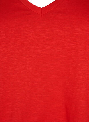 Lyhythihainen perus t-paita, jossa on v-pääntie, Flame Scarlet, Packshot image number 2