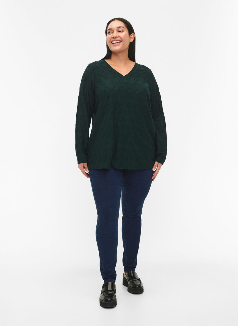 FLASH – Jeggingsit, joissa on leveä joustava vyötärönauha, Sininen, Model image number 0