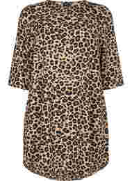Kuosillinen mekko 3/4-hihoilla, Leopard