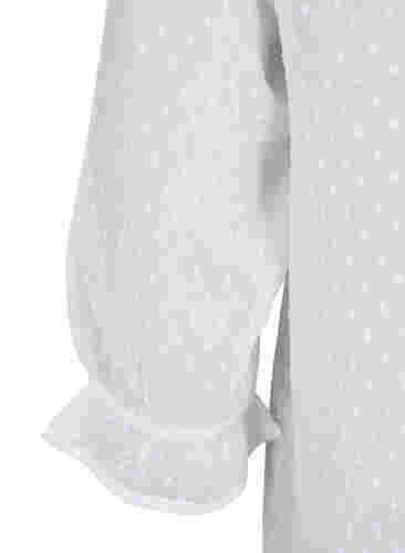 FLASH - Pusero 3/4-hihoilla ja tekstuurikuviolla, White, Packshot image number 3