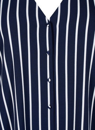 Paitapusero, jossa on v-pääntie ja kuvio, Maritime Blue Stripe, Packshot image number 2