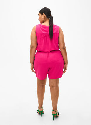 Shortsit, joissa on taskut ja joustava vyötärönauha, Pink Peacock, Model image number 1