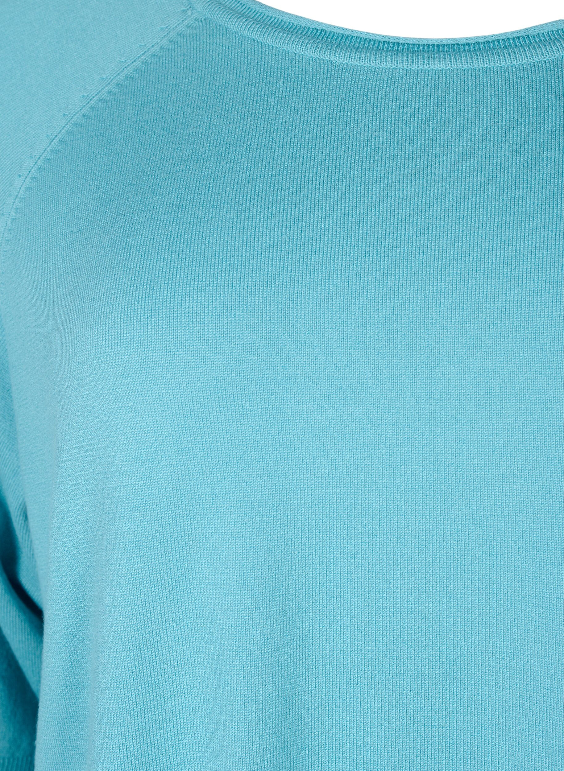 Zizzi Viskoosineulepusero, jossa on 3/4-pituiset hihat, Reef Waters, Packshot image number 2