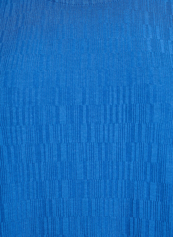 Pusero tekstuurilla ja 3/4-hihoilla, Sininen, Packshot image number 2