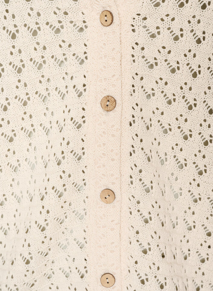 Neuletakki reik&auml;kirjailulla ja V-p&auml;&auml;ntiell&auml;, Beige, Packshot image number 2