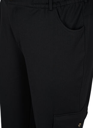 Väljät housut joustoreunuksella ja taskuilla, Black, Packshot image number 2