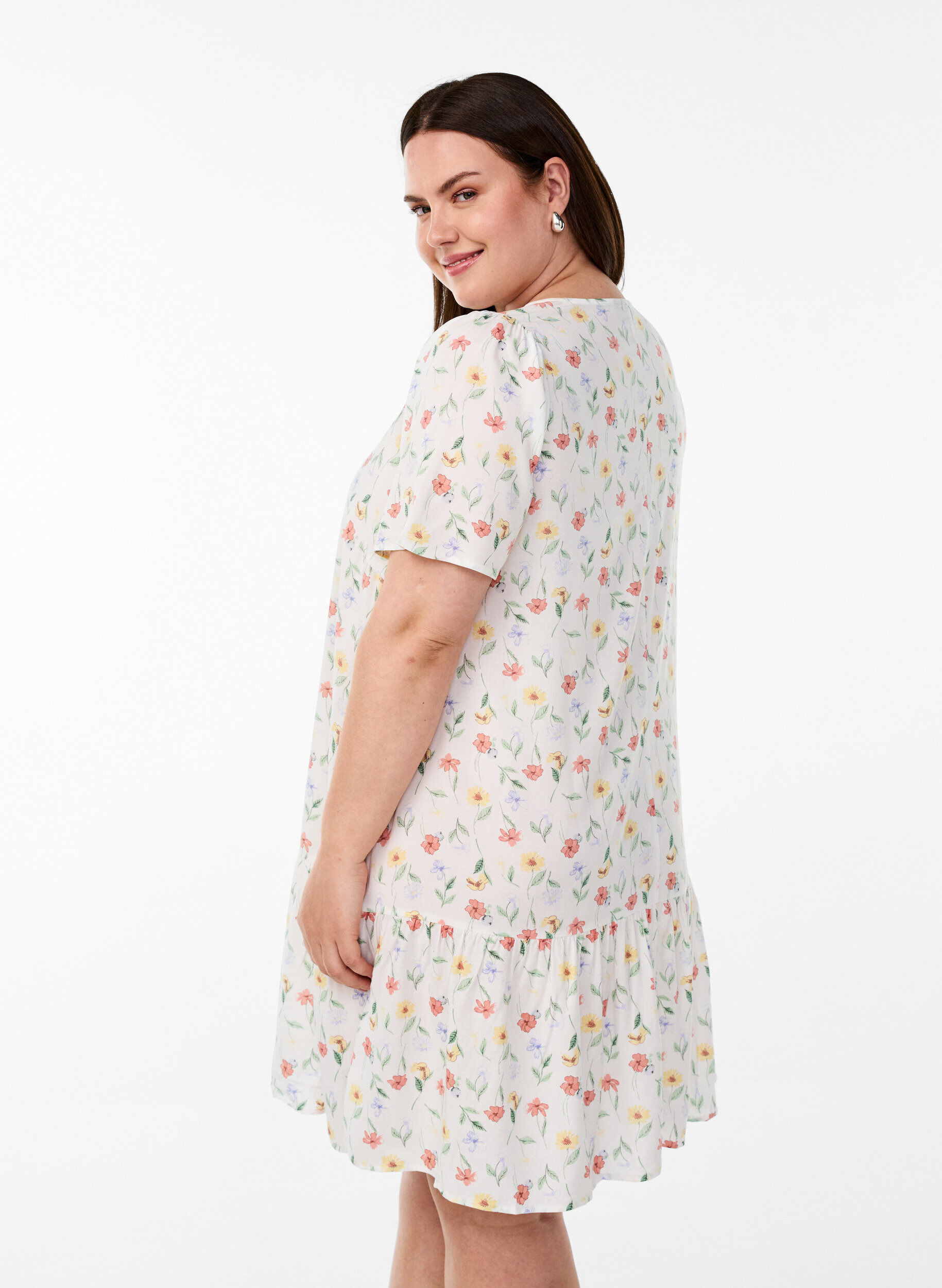 Zizzi FLASH &ndash; Viskoosimekko leikkauslinjalla, Valkoinen, Model image number 2