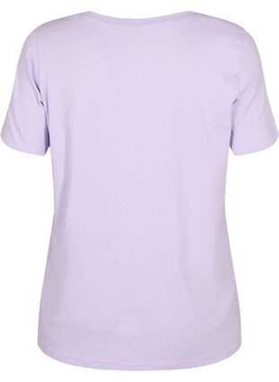 Lyhythihainen puuvillainen t-paita printillä, Lavender W. Love, Packshot image number 1